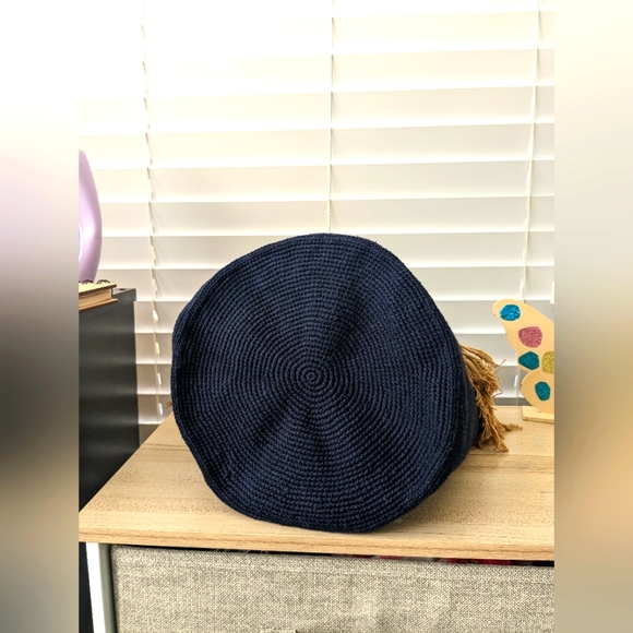 SOLD!  Wayuu Bag Golden Butterfly/ Dark Blue/ Camel/ Handmade Bag/ - Picture 10 of 10